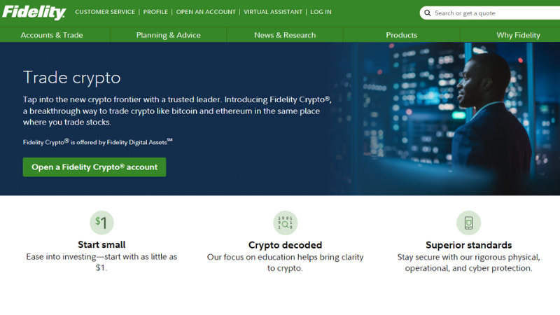 La bourse de crypto-monnaies de Fidelity
