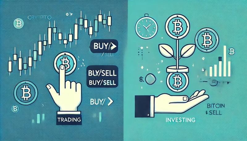 Comparaison entre le trading et l'investissement dans les cryptomonnaies